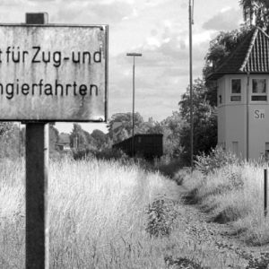 Wildwuchs: Gras wächst auf den Gleisen im Sulinger Bahnhof. Vom früheren Stellwerk Sulingen-Nord (r.) wurde auch den Zügen von Bremen nach Rahden die Wichen gestellt. Heute sind in diesem Bereich Güterwaggons abgestellt. FOTOS: JOERN SPREEN-LEDEBUR