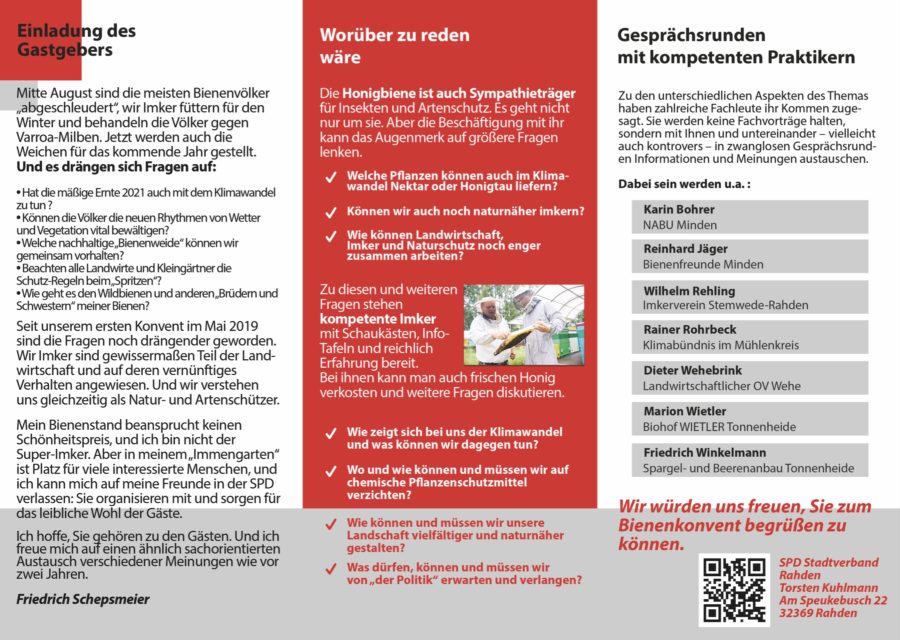 Innenseite Flyer Konvent am Bienenstand 2.0